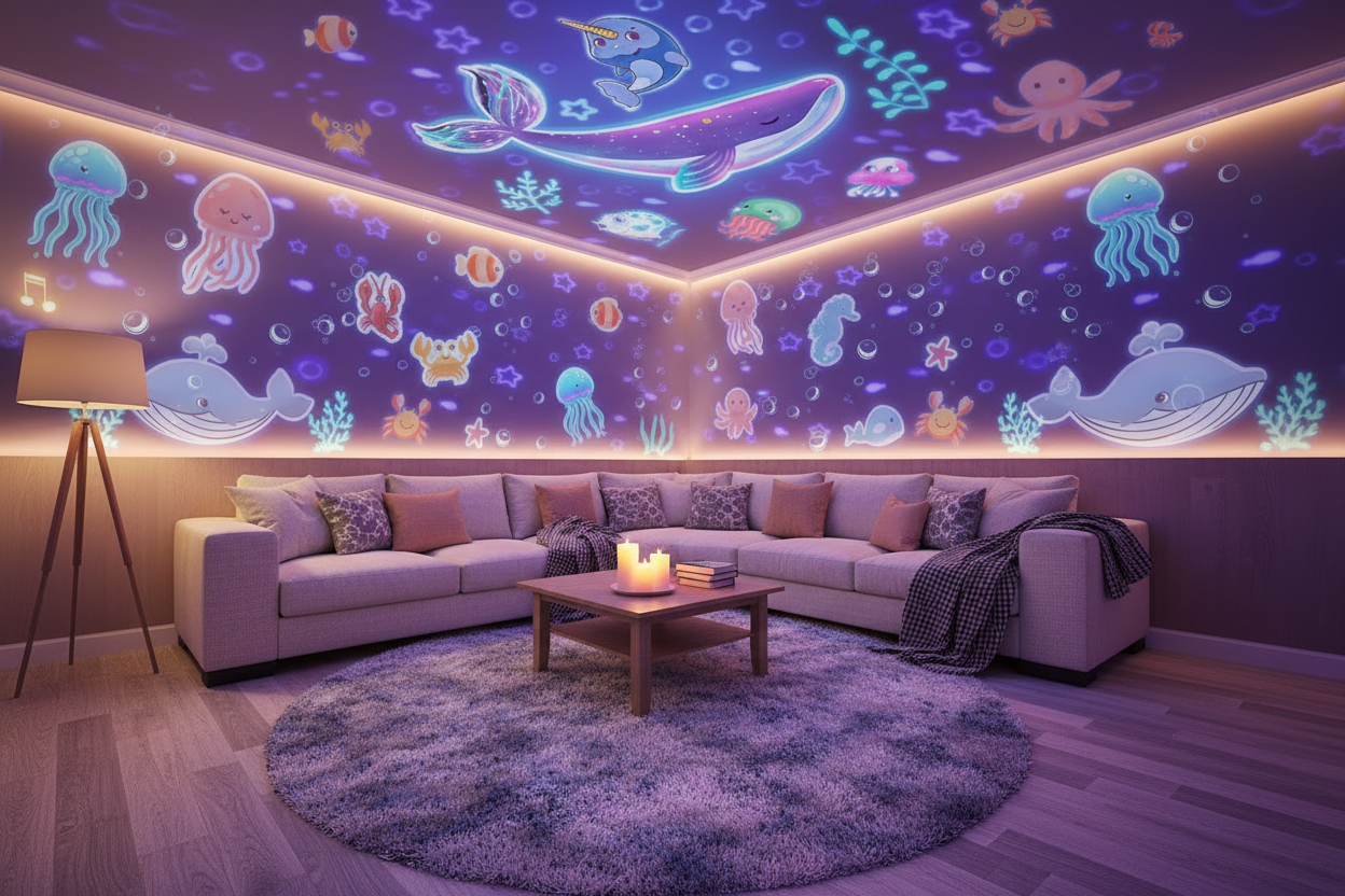 Hero Banner - Ocean Projector Living Room Scene